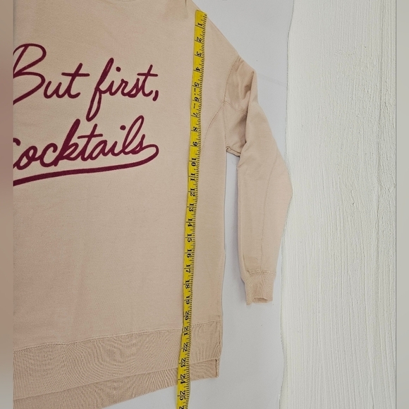 Wildfox But First Cocktails Crewneck Sweatshirt in Rose and Pink Size Small - Picture 10 of 10